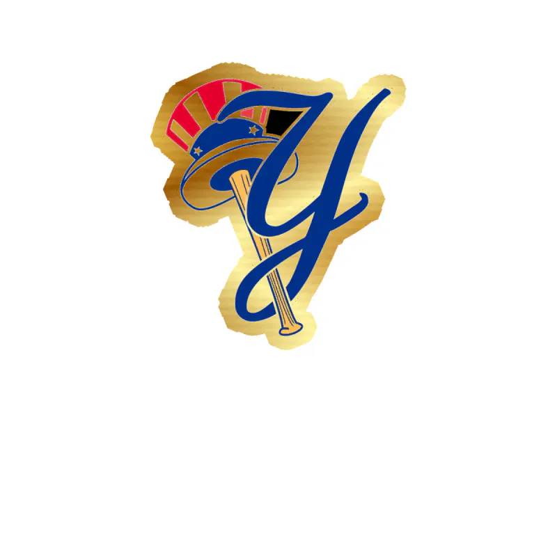 New York Yankees - Y With Baseball Bat - Gold Chrome Vinyl Sticker - Custom Size