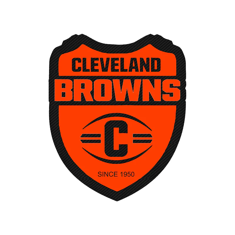 Cleveland Browns - Badge with Name - Carbon Fiber Vinyl Sticker - Custom Size