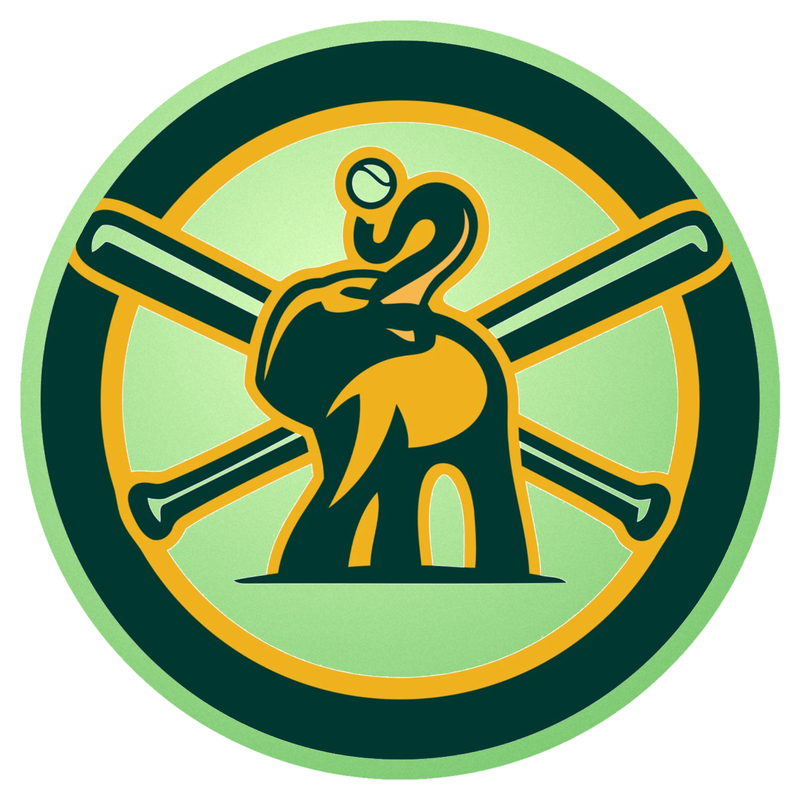 Oakland Athletics - Circle With Elephant - Glow in the Dark Vinyl Sticker - Custom Size