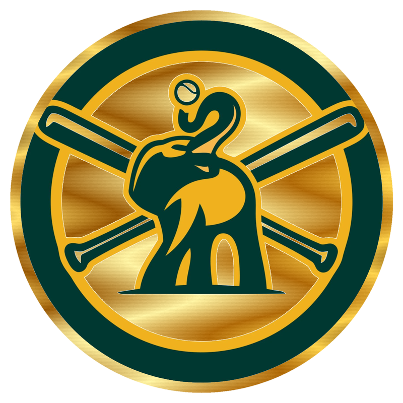 Oakland Athletics - Circle With Elephant - Gold Chrome Vinyl Sticker - Custom Size