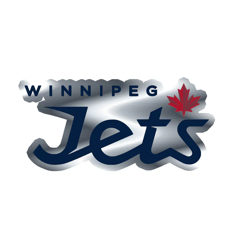 Winnipeg Jets - Jets Lettering - Silver Chrome Vinyl Sticker - Custom Size