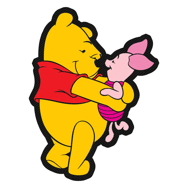 Winnie The Pooh - Pooh And Piglet - Carbon Fiber Vinyl Sticker - Custom Size