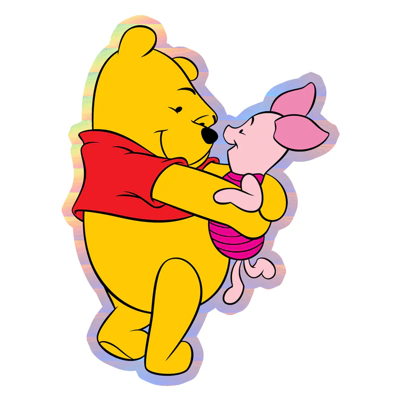 Winnie The Pooh - Pooh And Piglet - Holographic Vinyl Sticker - Custom Size