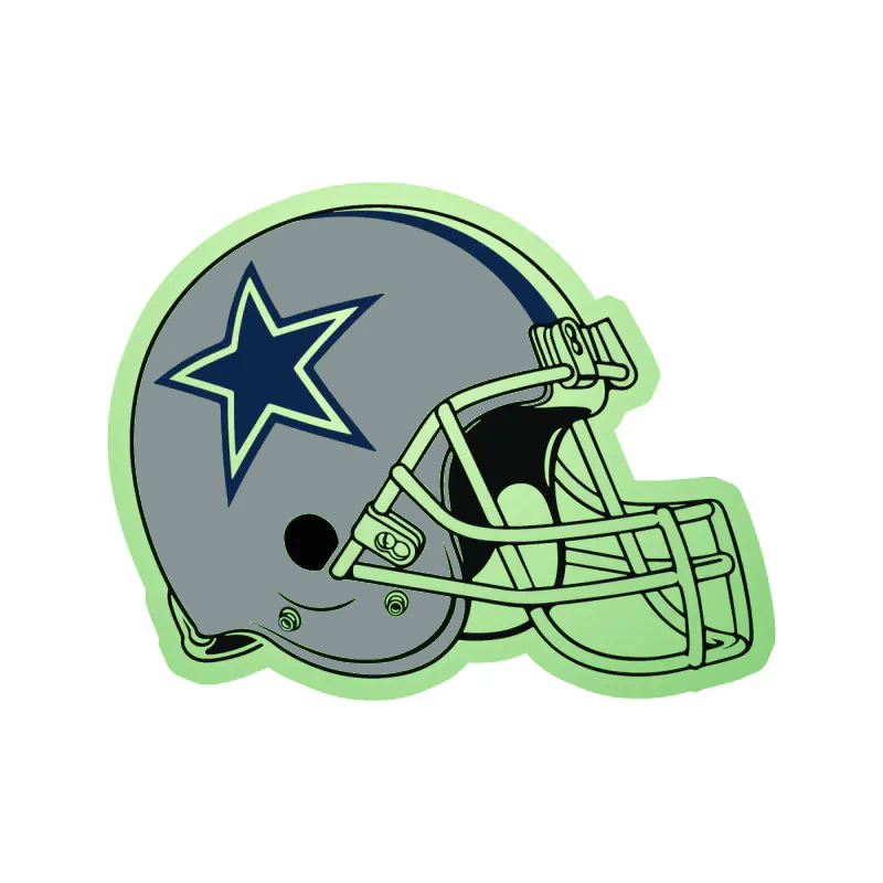 Dallas Cowboys-  Helmet - Glow in the Dark Vinyl Sticker - Custom Size