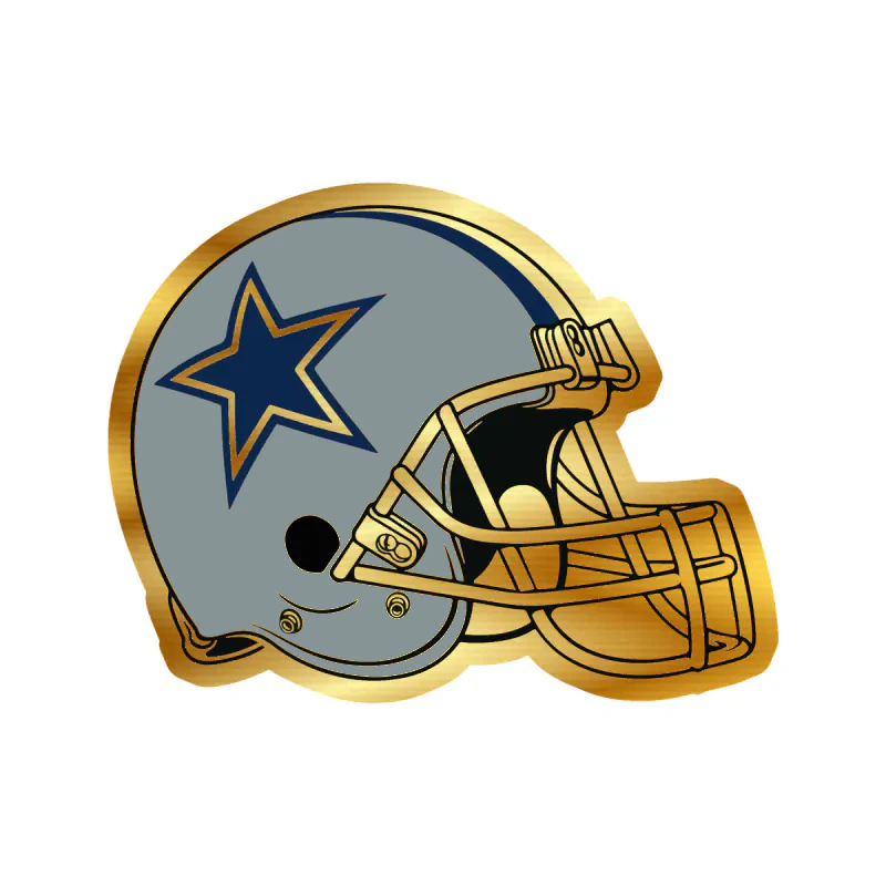 Dallas Cowboys-  Helmet - Gold Chrome Vinyl Sticker - Custom Size