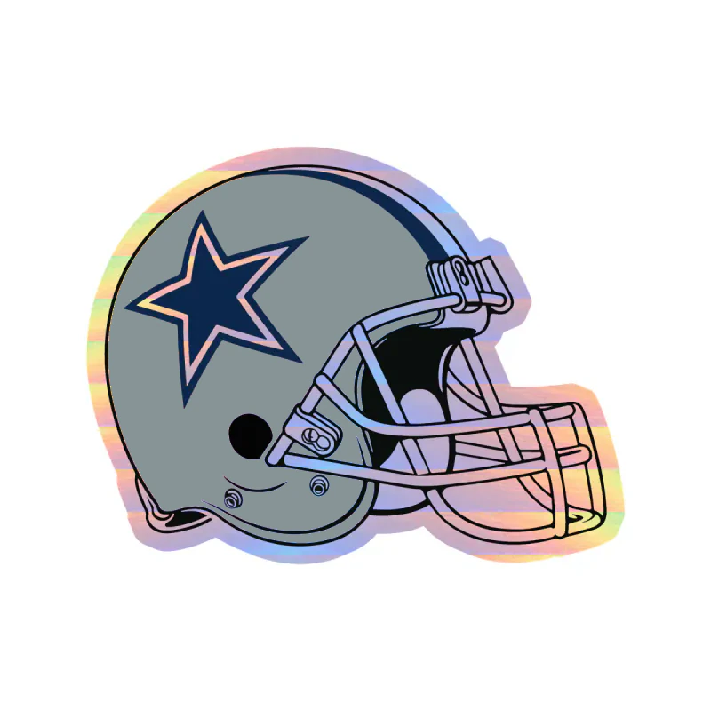 Dallas Cowboys-  Helmet - Holographic Vinyl Sticker - Custom Size