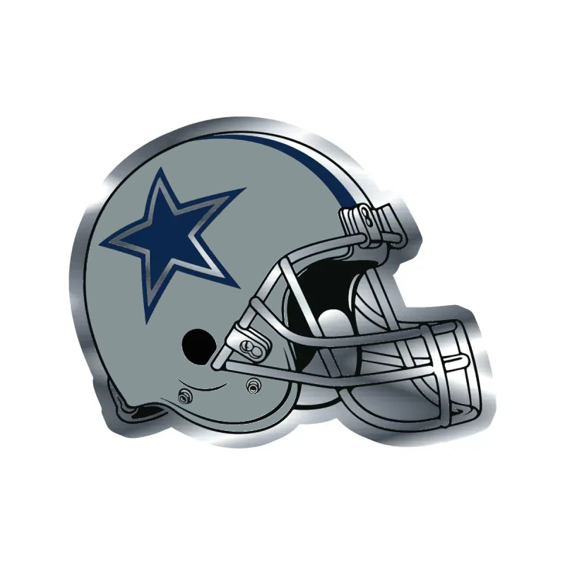 Dallas Cowboys-  Helmet - Silver Chrome Vinyl Sticker - Custom Size