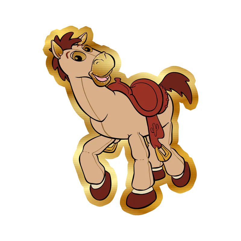Toy Story Bullseye Gold Chrome Vinyl Sticker - Custom Size