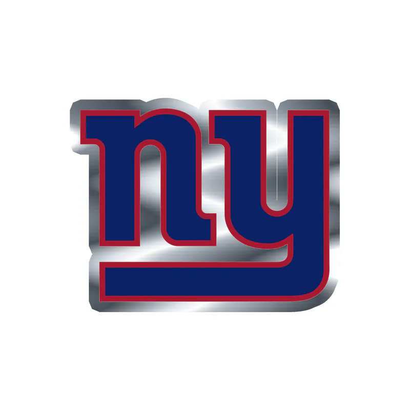 New York Giants - Dark Blue NY - Image 2 - Silver Chrome Vinyl Sticker - Custom Size
