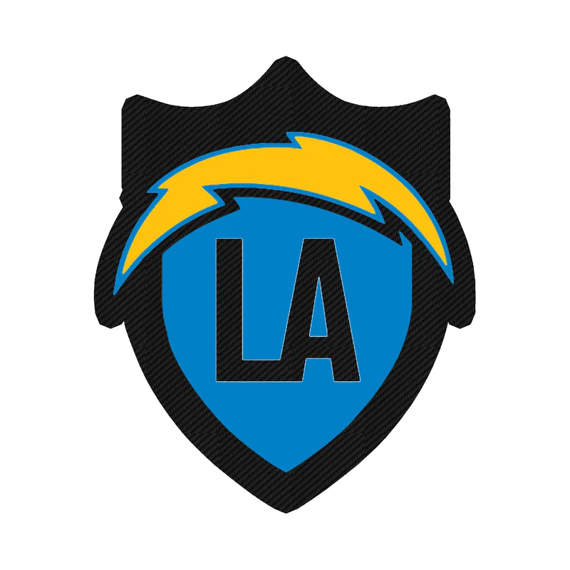 Los Angeles Chargers - Light Shield - Carbon Fiber Vinyl Sticker - Custom Size