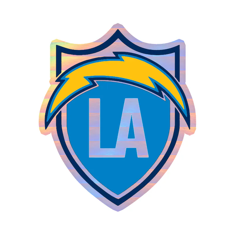 Los Angeles Chargers - Light Shield - Holographic Vinyl Sticker - Custom Size