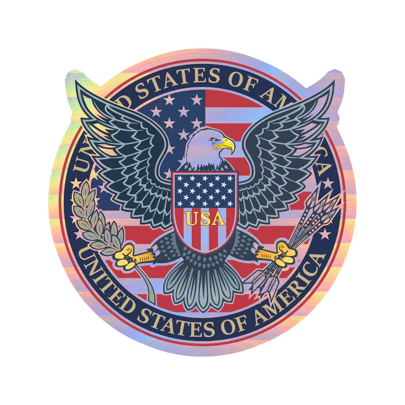 USA Eagle Holographic Vinyl Decal - Custom Size