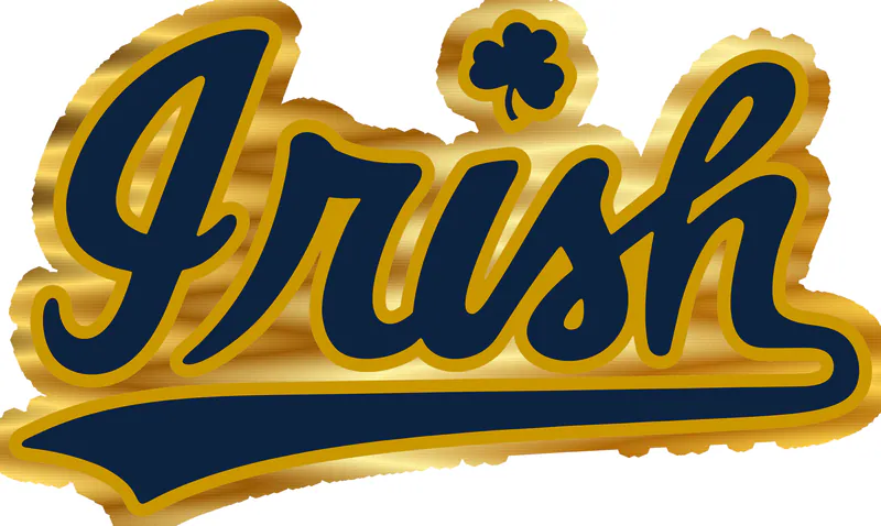 Notre Dame - Irish - Gold Chrome Vinyl Sticker - Custom Size