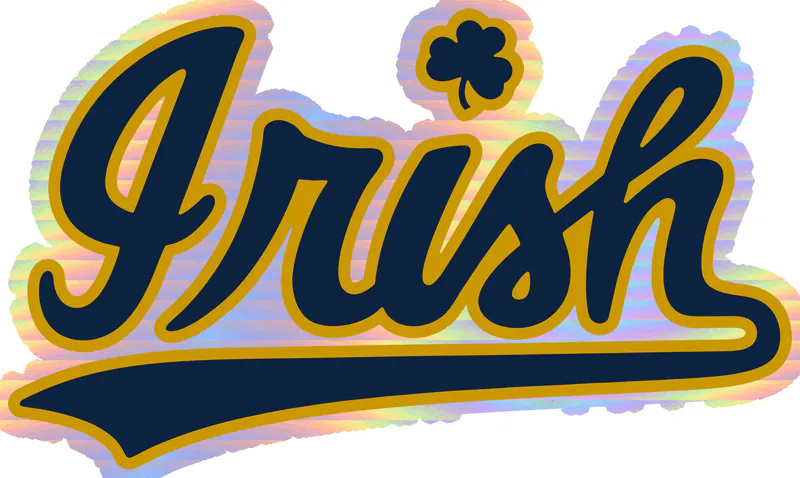 Notre Dame - Irish - Holographic Vinyl Sticker - Custom Size