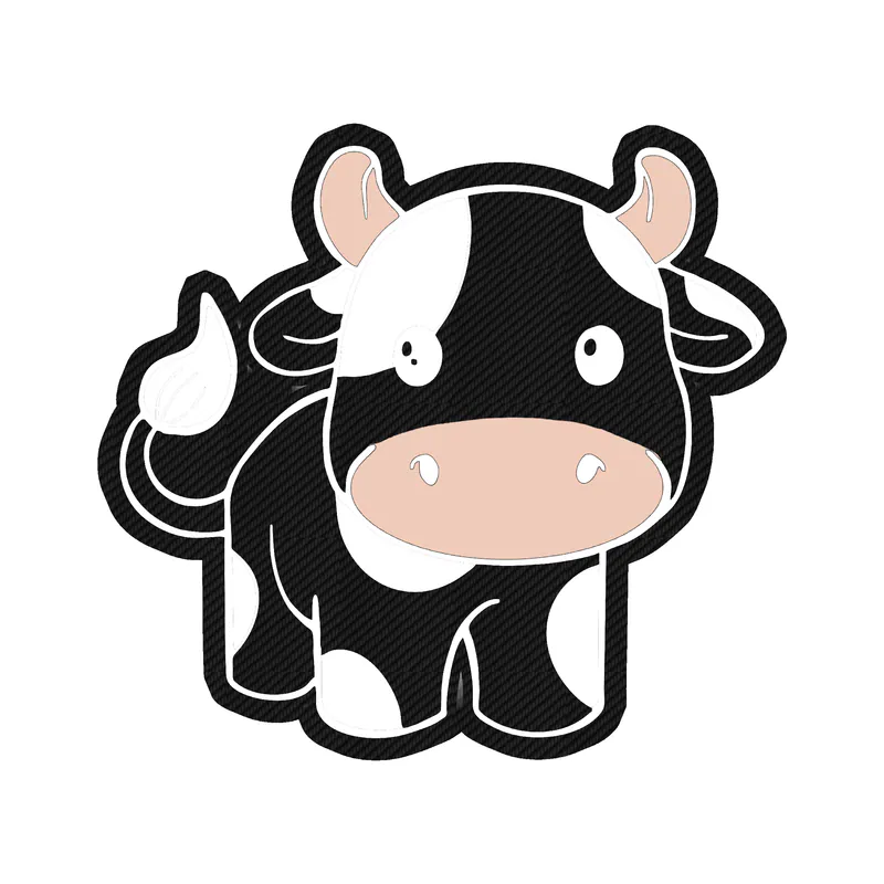 Cow - Carbon Fiber Vinyl Sticker - Custom Size