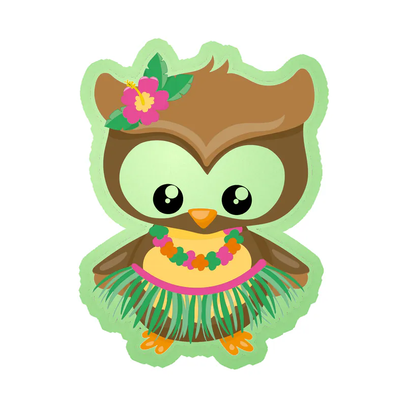 Summer Owl - Glow in the Dark Vinyl Sticker - Custom Size