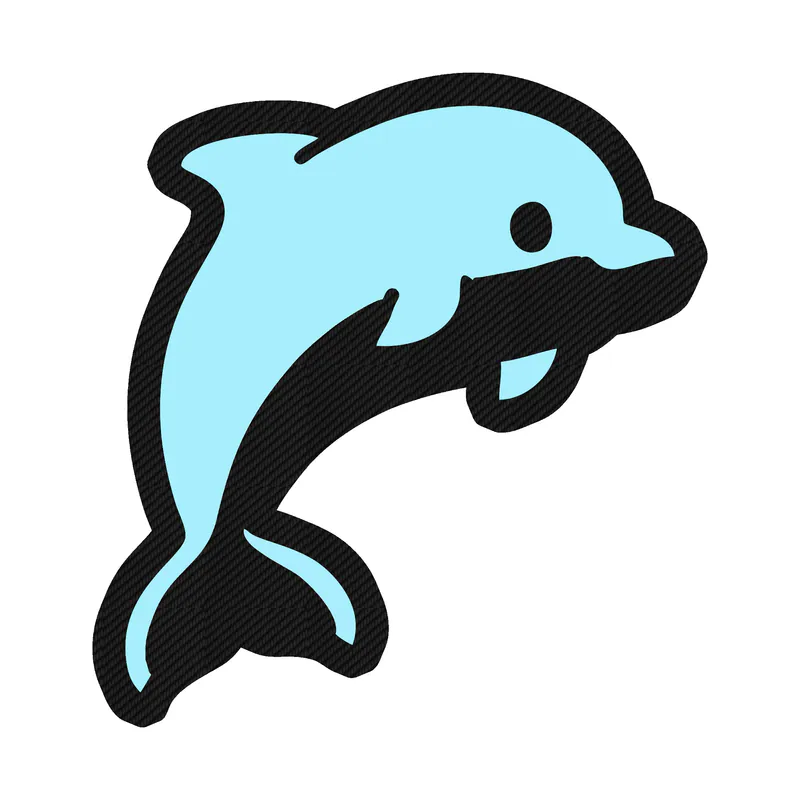 Dolphin - Carbon Fiber Vinyl Sticker - Custom Size