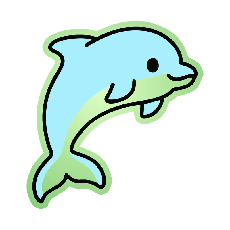 Dolphin - Glow in the Dark Vinyl Sticker - Custom Size