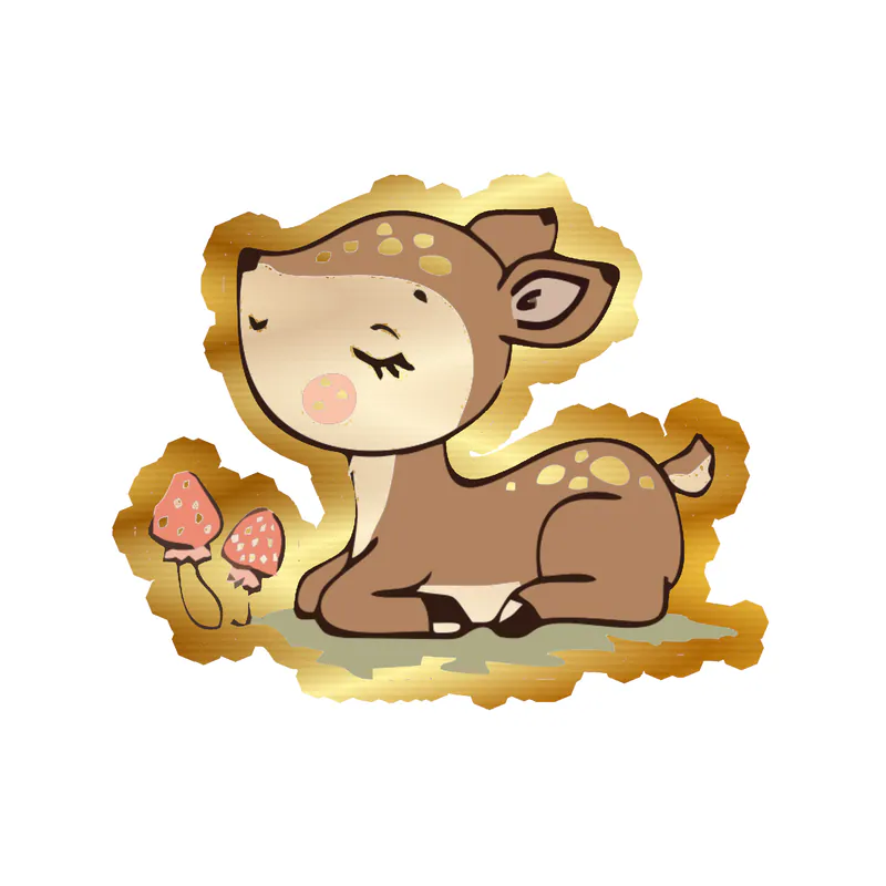 Deer - Gold Chrome Vinyl Sticker - Custom Size