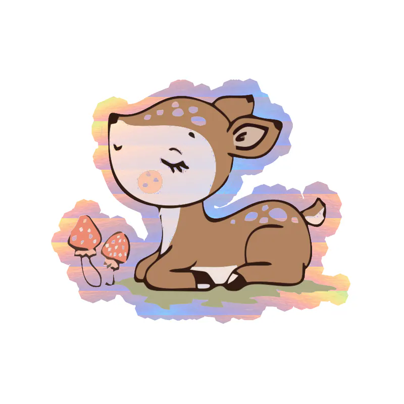 Deer - Holographic Vinyl Sticker - Custom Size
