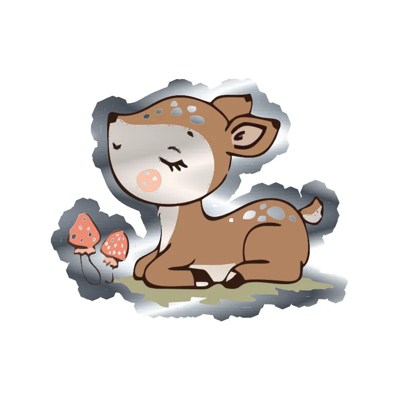 Deer - Silver Chrome Vinyl Sticker - Custom Size
