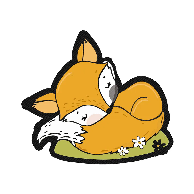 Fox - Carbon Fiber Vinyl Sticker - Custom Size