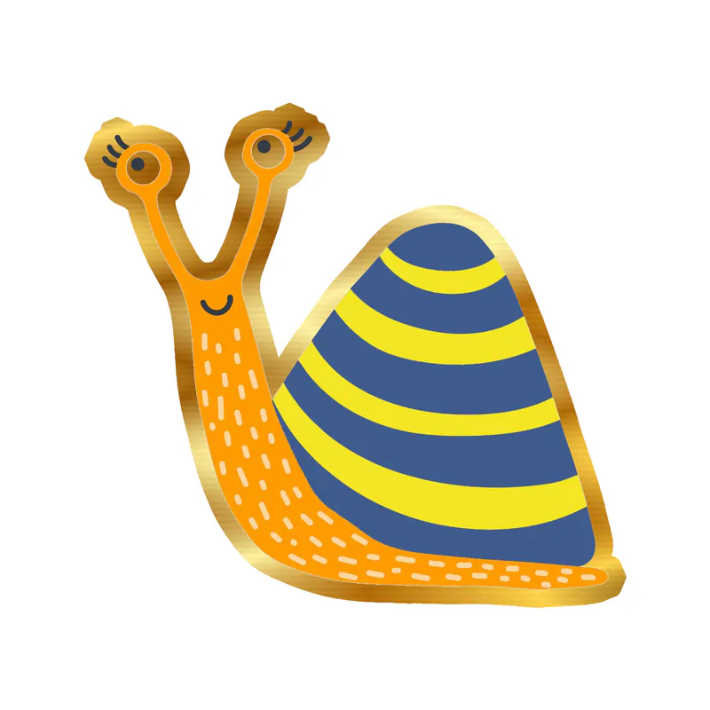 Snail - Gold Chrome Vinyl Sticker - Custom Size