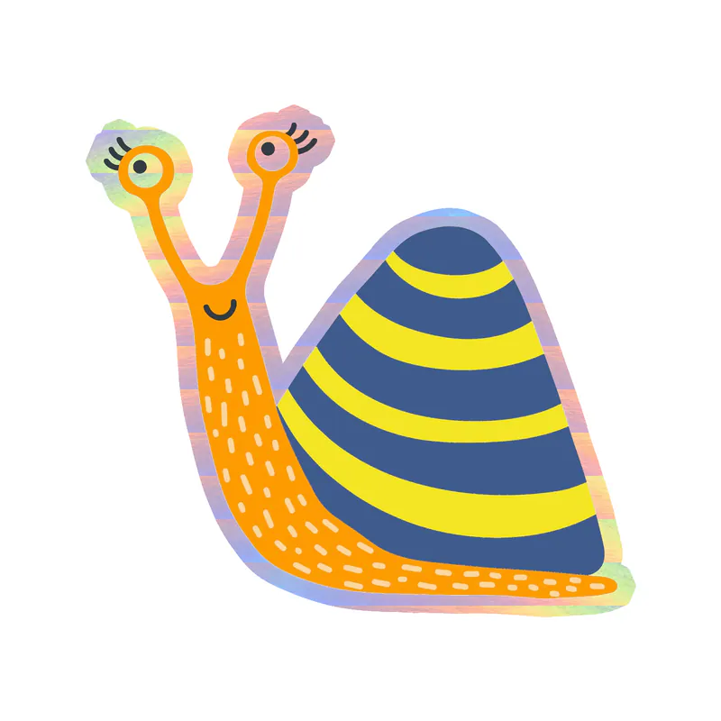Snail - Holographic Vinyl Sticker - Custom Size