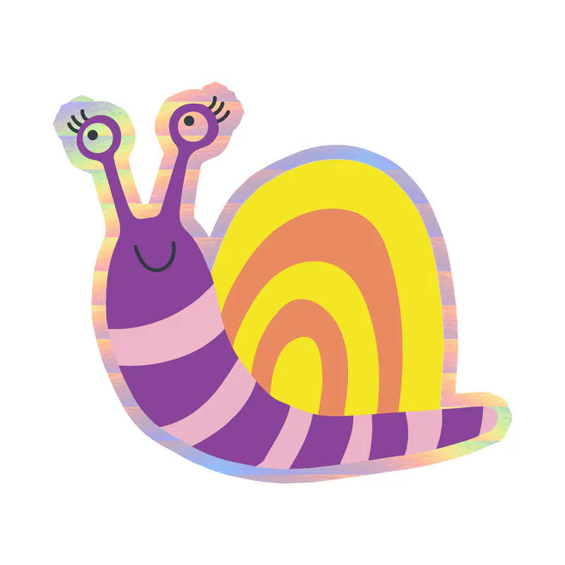 Snail - Holographic Vinyl Sticker - Custom Size