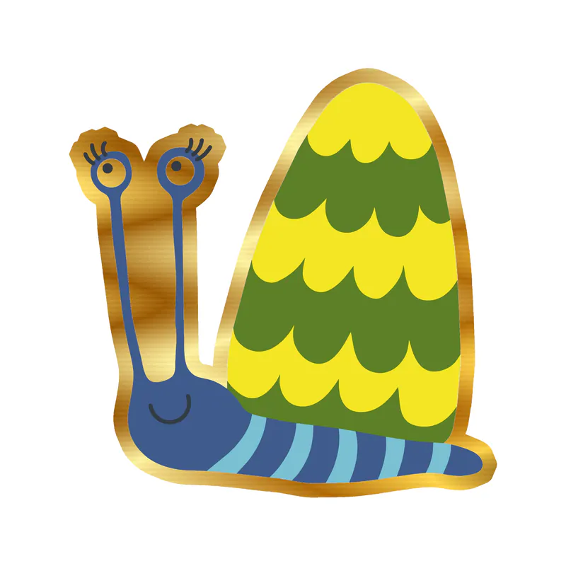 Snail - Gold Chrome Vinyl Sticker - Custom Size