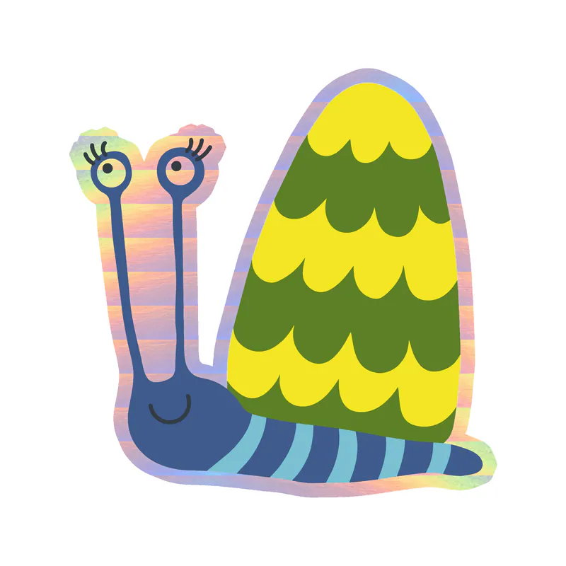 Snail - Holographic Vinyl Sticker - Custom Size