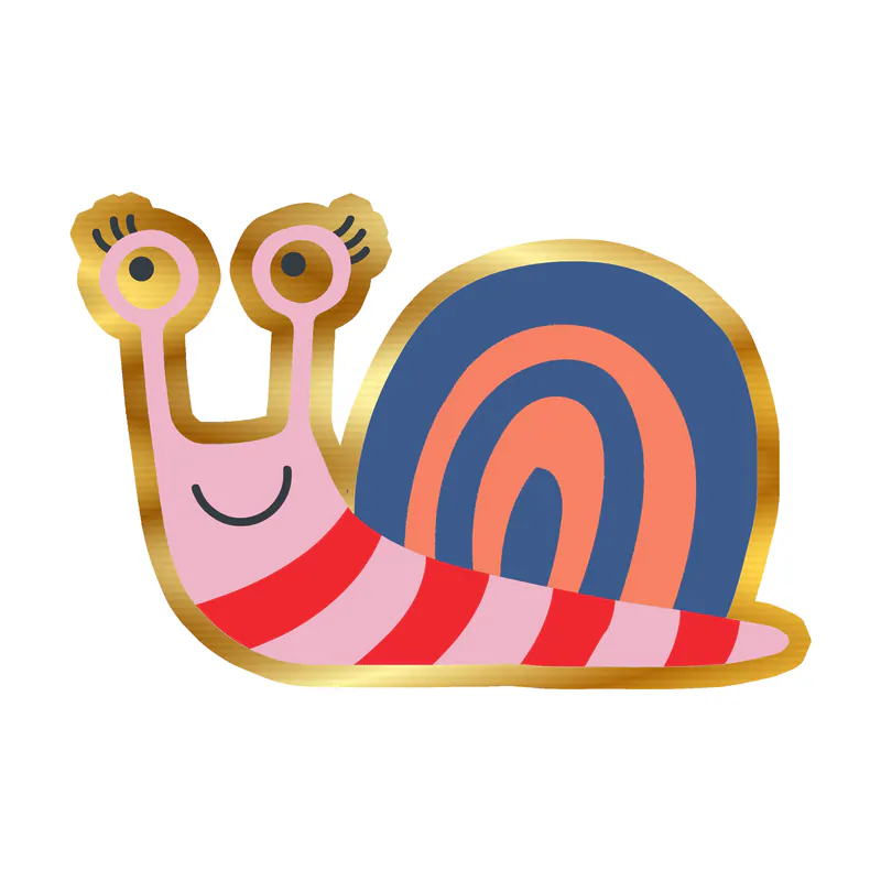 Snail - Gold Chrome Vinyl Sticker - Custom Size