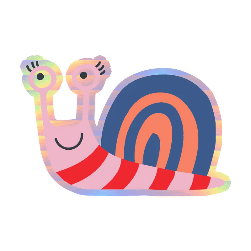 Snail - Holographic Vinyl Sticker - Custom Size