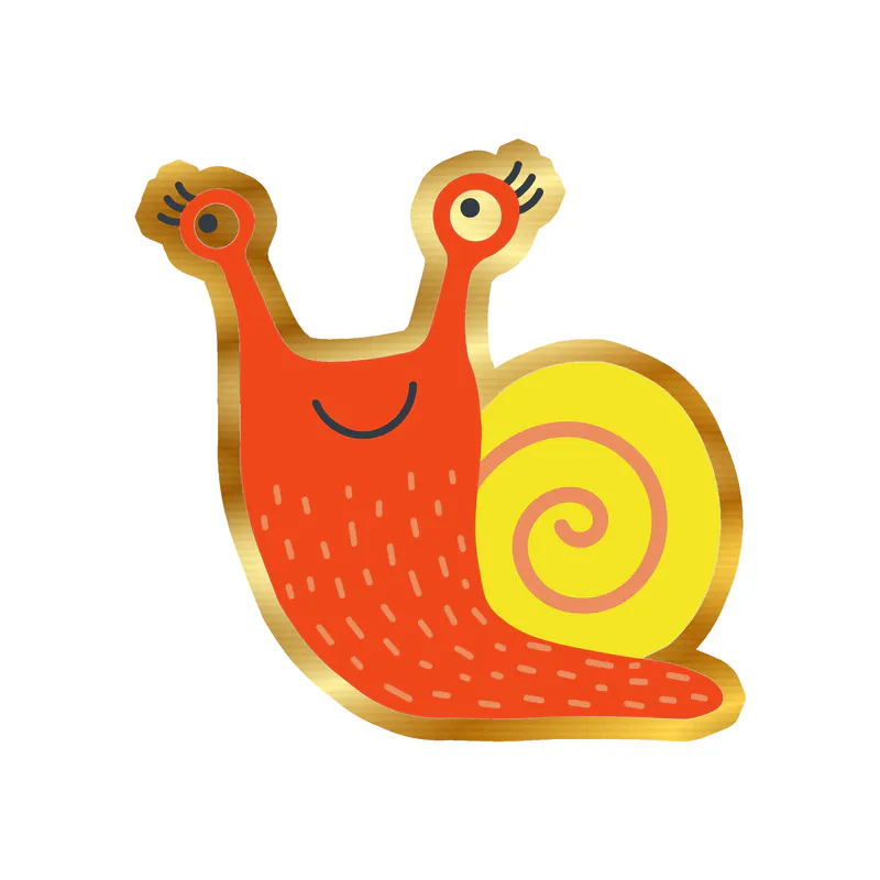 Snail - Gold Chrome Vinyl Sticker - Custom Size