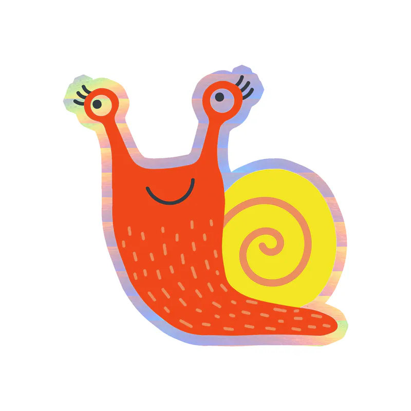 Snail - Holographic Vinyl Sticker - Custom Size