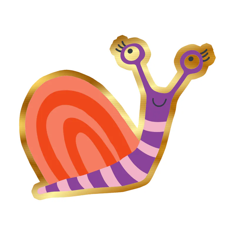 Snail - Gold Chrome Vinyl Sticker - Custom Size