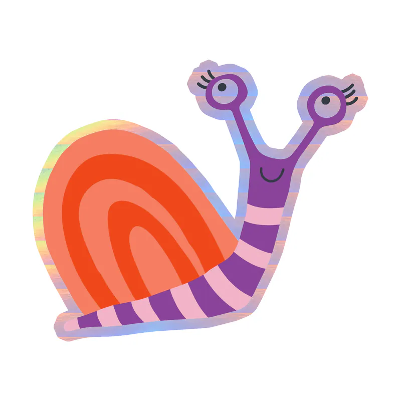 Snail - Holographic Vinyl Sticker - Custom Size