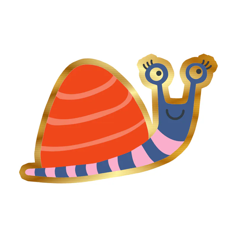 Snail - Gold Chrome Vinyl Sticker - Custom Size