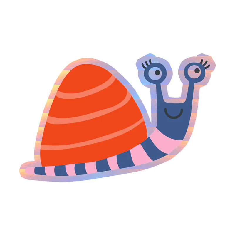 Snail - Holographic Vinyl Sticker - Custom Size
