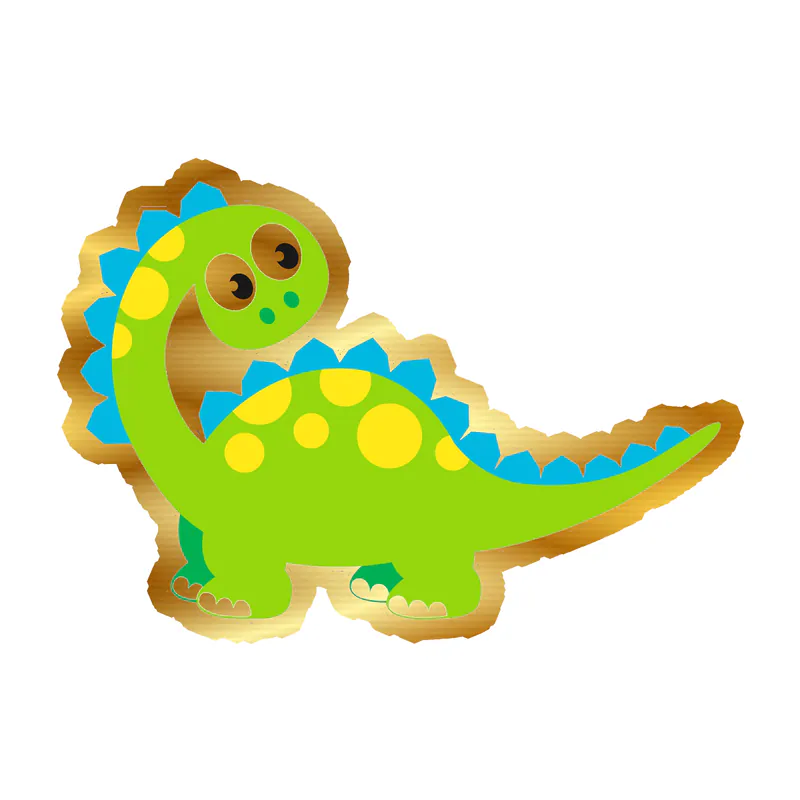 Dinosaur - Gold Chrome Vinyl Sticker - Custom Size