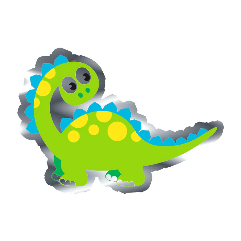 Dinosaur - Silver Chrome Vinyl Sticker - Custom Size