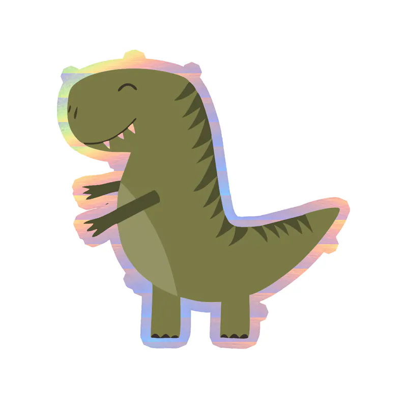 Dinosaur - Holographic Vinyl Sticker - Custom Size