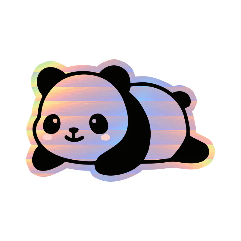 Panda - Holographic Vinyl Sticker - Custom Size