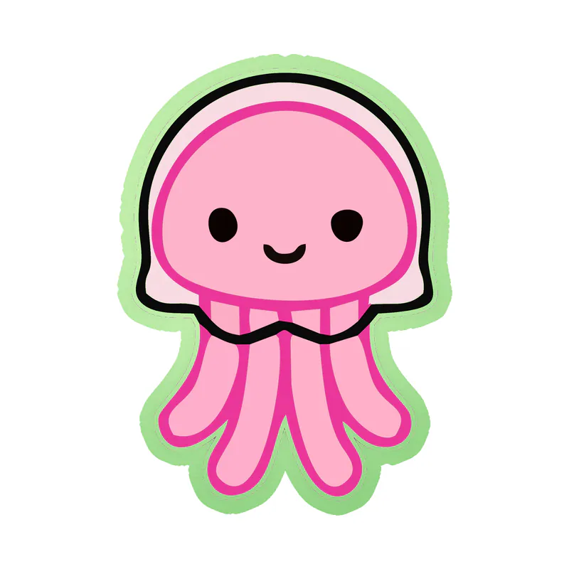 Jellyfish - Glow in the Dark Vinyl Sticker - Custom Size
