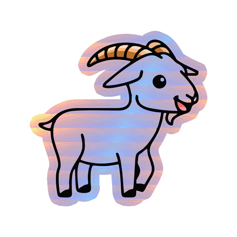 Goat - Holographic Vinyl Sticker - Custom Size