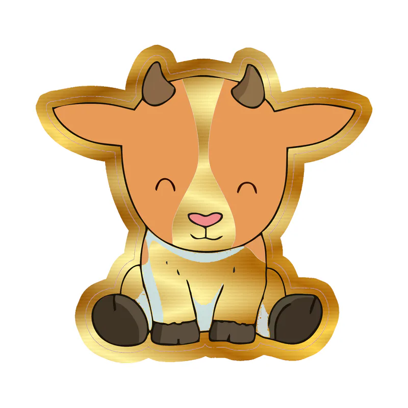 Goat - Gold Chrome Vinyl Sticker - Custom Size