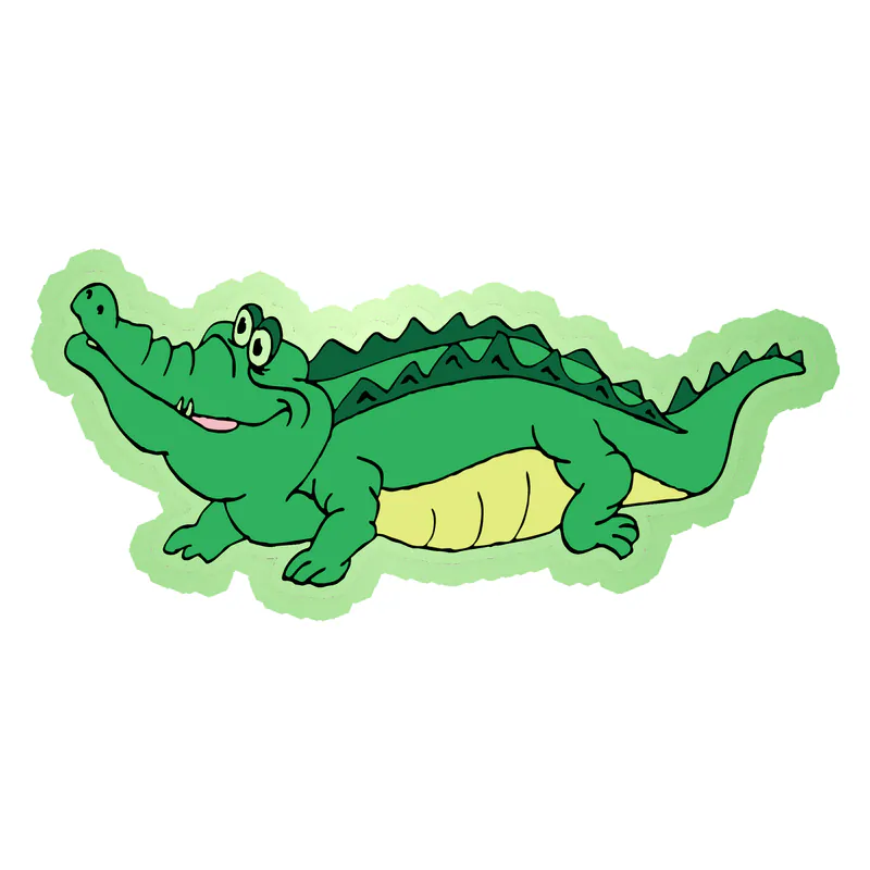 Alligator - Glow in the Dark Vinyl Sticker - Custom Size
