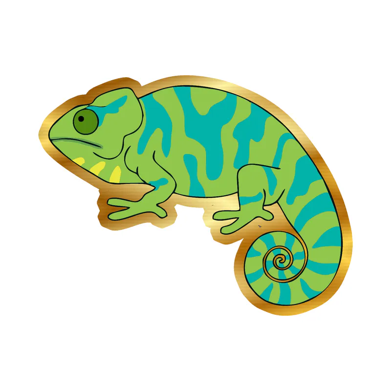 Chameleon - Gold Chrome Vinyl Sticker - Custom Size