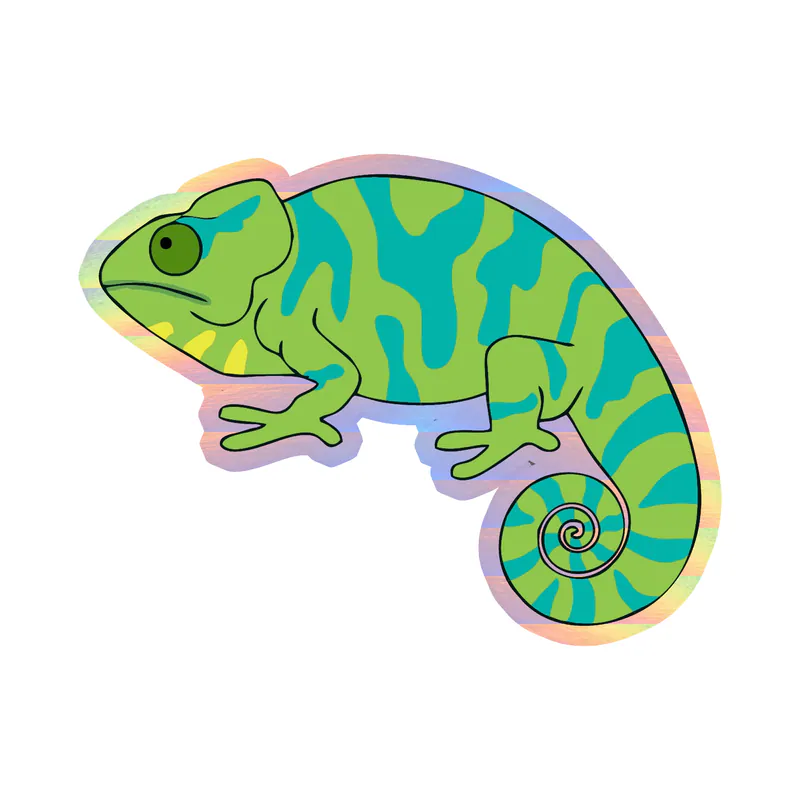 Chameleon - Holographic Vinyl Sticker - Custom Size