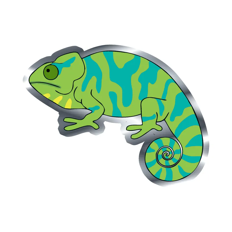 Chameleon - Silver Chrome Vinyl Sticker - Custom Size